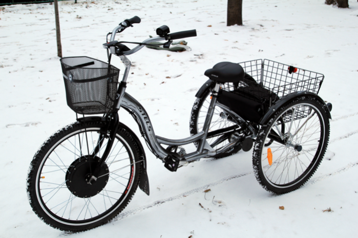 Электрический взрослый трехколесный велосипед e-trike