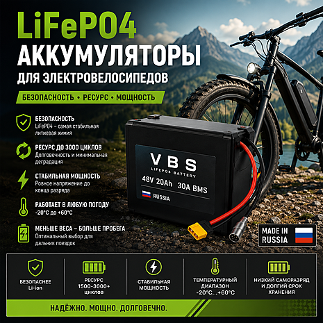 LiFePO4 аккумуляторы для электровелосипедов