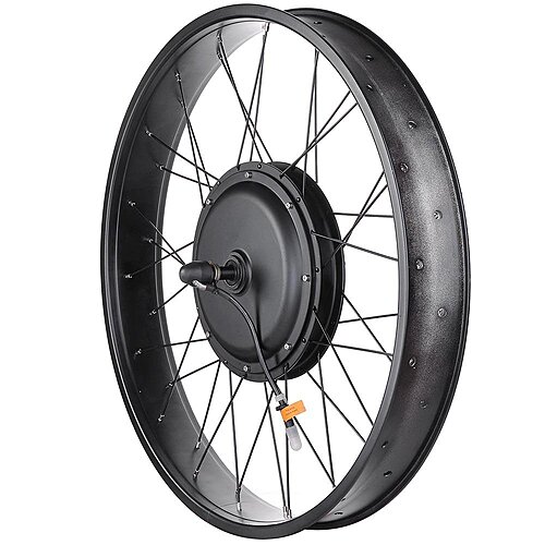 Мотор-колесо заднее, 1500Вт, прямой привод, 170мм (мод. DDK) фэтбайк (+ Обод 20"х100 мм, алюминий, черный (5T, KV9, rpm 362))