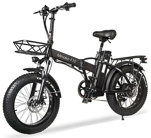 Электрофэтбайк Minako F10, 20" 500W, складной, задний привод