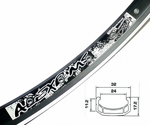 Обод 26", Alexrims DM24 (36 отв.) V-Brake