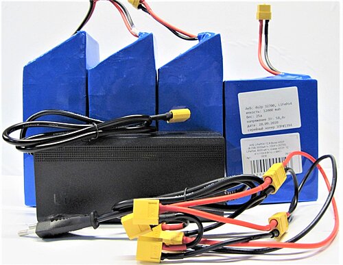 LiFePO4 аккумулятор VBS 51,2В 12А*ч (текстолит, термоусадка) с ЗУ, Air permit