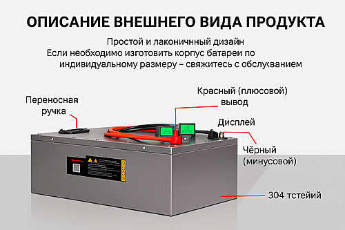 Тяговый аккумулятор LiFePO4 24В 100А*ч (в корпусе металл) с ЗУ